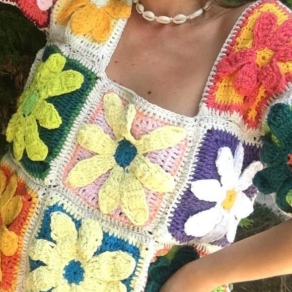 Bohemian flower crochet bag - Picture 4 of 5